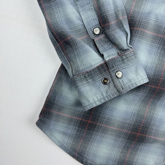 Carhartt Men's Relaxed Fit Plaid Long Sleeve Grey Blue Heavyweight Shirt Small - Picture 3 of 16